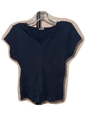 American Figure Classic V-Neck Navy Short Sleeve Top